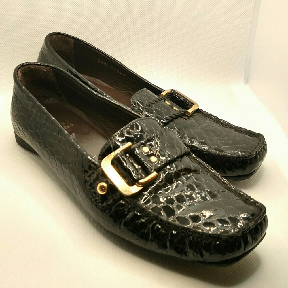 Stuart Weitzman snakeskin loafers